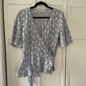 Striped polka dot Loft blouse